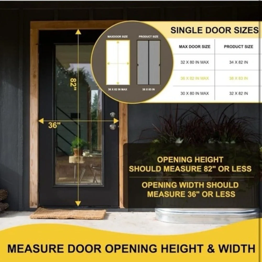 Magnetic Screen Door - Fit for Door Size:36 x 82 Inch, Screen Itself Size:38